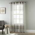 thumbnail image 1 of Lanco Heavenly Wavy Weave Sheer Grommet Panel Pair Grey, Set of 2, Size 37 x 84", 1 of 3