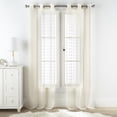 thumbnail image 1 of Lanco Ivory Curtain, Grommet Sheer Window Curtains for Bedroom, Living Room , 2 Panels, 37Wx84L , Dotted Curtains, 1 of 5