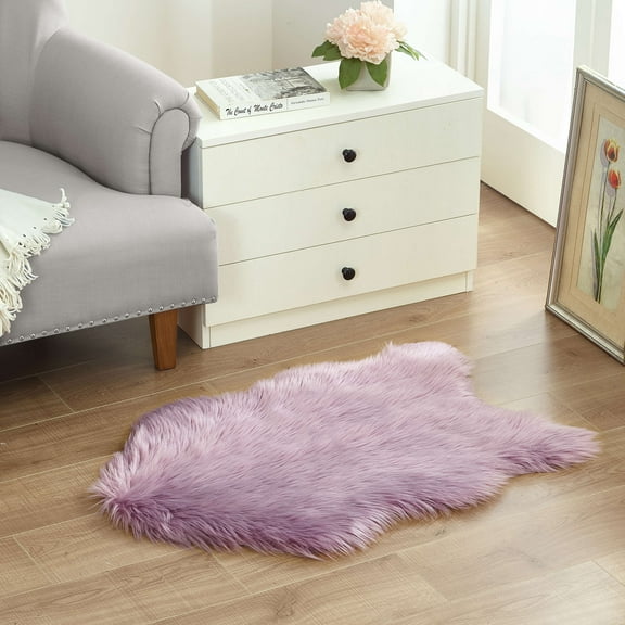 Lanco Lilac Faux Fur Rug , Size 23.6" x 35.4" , Premium Ultra Soft Rug for Living Room Bedroom