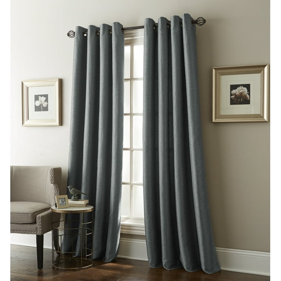 Lanco Lindsey Room Darkening Window Curtain Panel with Grommet Top, Blue, 54 x 95"