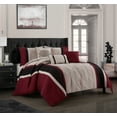 thumbnail image 1 of Lanco Lucy Leaves 6- Piece Comforter Set, Red, Queen, 100% Polyester Fill, 1 of 5