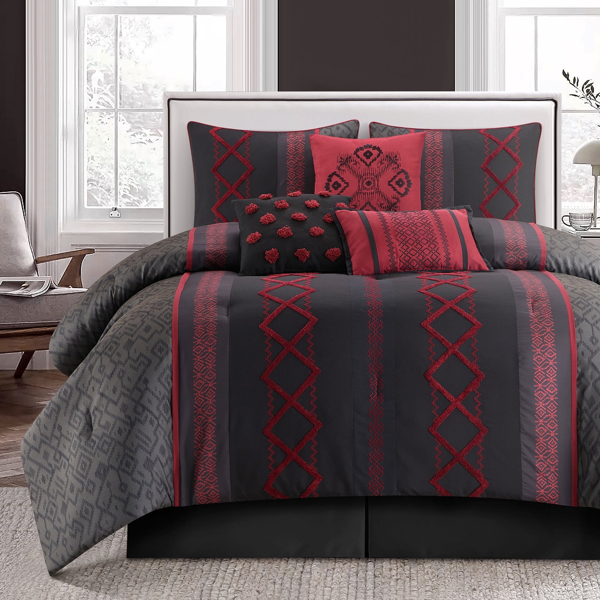 Black And Red Comforter Set King