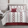 thumbnail image 1 of Lanco Luxury Red Comforter Set King Size , 7 Piece Terry embroidery , All Season Bedding Set, 1 of 9