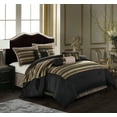 thumbnail image 1 of Lanco Mar 7-Piece Comforter Set, Black, King, 100% Polyester, 1 of 6