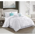 thumbnail image 1 of Lanco Meghan Solid Print 7-Piece Reversible Comforter Set, King, White, 100% Polyester Fill, 1 of 2