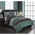 thumbnail image 1 of Lanco Naomie Damask 7-Piece Comforter Set, Grey, California King, Fill Polyester, Geometric, 1 of 6