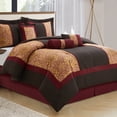 thumbnail image 1 of Lanco Nellie Floral 7-Piece Comforter Bedding Set,Classic, Bed Size Queen, Chocolate Brown, Fill Polyester, Floral, 1 of 7