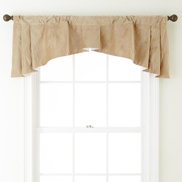 Lanco Noel Room Darkening Window Curtain Valance with Rod Pocket Top, Tan, 54 x 20"