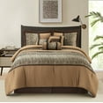 thumbnail image 1 of Lanco Polyester Comforter Set, Queen, Brown, 7-Pieces, 1 of 7