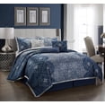 thumbnail image 1 of Lanco Polyester Comforter Set, Queen, Gray, 7-Pieces, 1 of 4