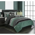 thumbnail image 1 of Lanco Polyester Comforter Set, Queen, Gray, Green, 7-Pieces, Fill Polyester, Geometric, 1 of 6