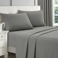 thumbnail image 1 of Lanco Premium 4 Piece Sheet Set, Bed Size: King, Bamboo Cooling, Solid Color, Dark Grey, Set Includes: (1) Flat Sheet, (1) Fitted Sheet, (2) Pillow Case, 1 of 5