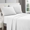 thumbnail image 1 of Lanco Premium 4 Piece Sheet Set, Bed Size: King, Bamboo Cooling, Solid Color, White, Set Includes: (1) Flat Sheet, (1) Fitted Sheet, (2) Pillow Case, 1 of 5