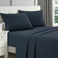 thumbnail image 1 of Lanco Premium 4 Piece Sheet Set, Bed Size: Queen, Bamboo Cooling, Solid Color, Navy, 1 of 5