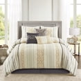thumbnail image 1 of Lanco Royal Amar 7 Piece Comforter Bedding Set, Beige Ivory Grey, Bed Size California King, Geometric Prints, 100% Polyester, 1 of 5