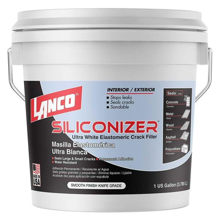 Siliconizer Crack Filler 1 Gal. White Elastomeric Roof Patch Siliconizer Crack Filler 1 Gal. White Elastomeric Roof Patch