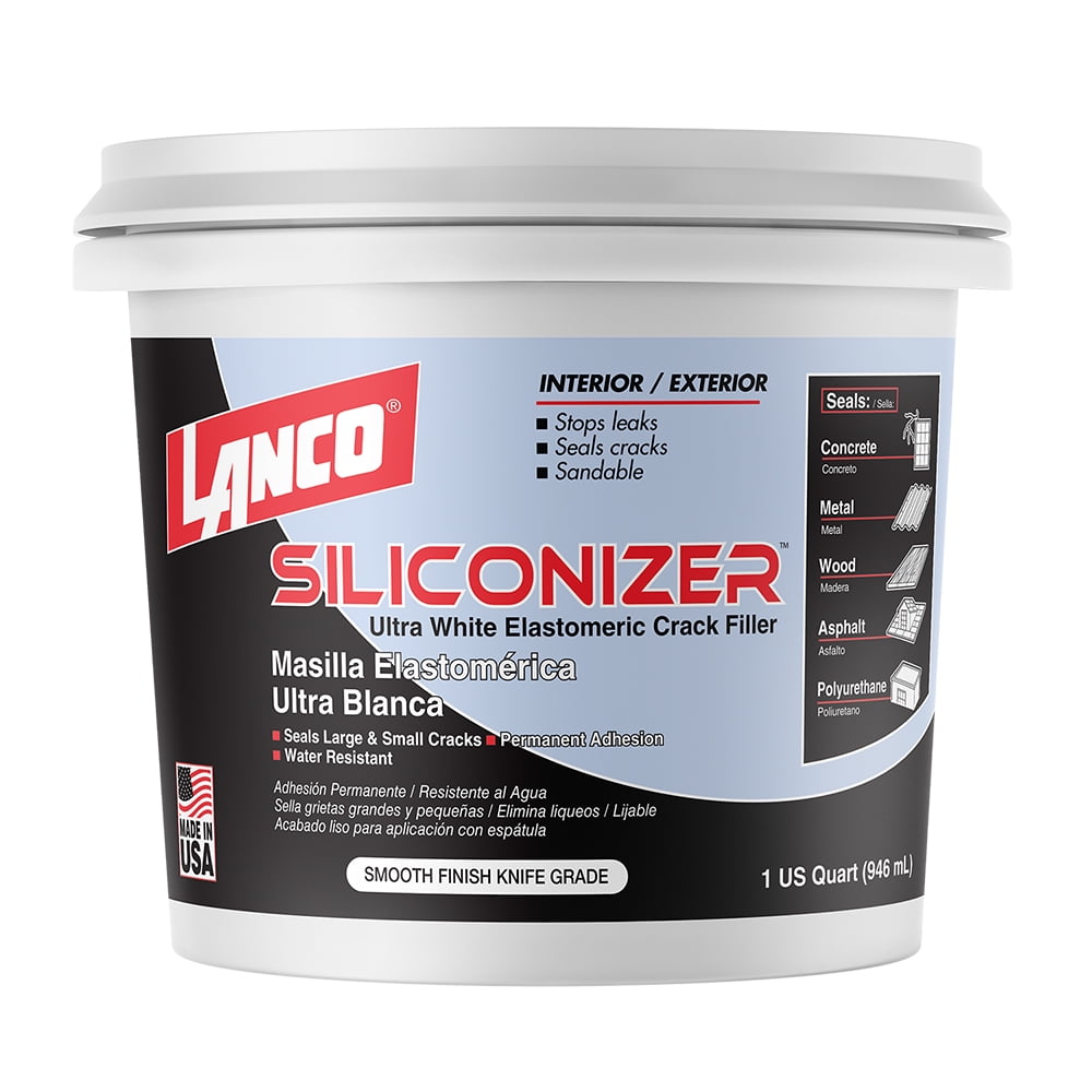 Lanco Siliconizer Elastomeric Crack Filler and Patching, White, 1 Qt