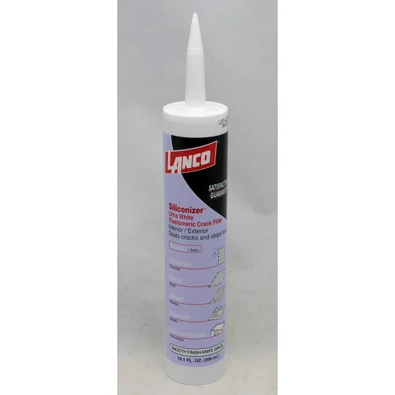 Lanco Siliconizer Ultra White Elastomeric Crack Filler Caulk Sealant 10-Oz Tube