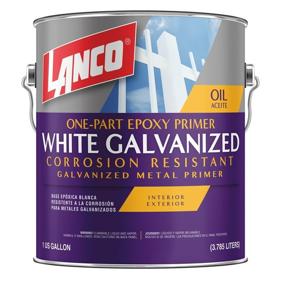 Lanco Super Galvanized Metal Primer White Finish, 1 Gallon