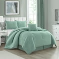 thumbnail image 1 of Lanco Tony Geometric 5 Piece Comforter Set, Mint, Queen, Fill Polyester, Solid, 1 of 6