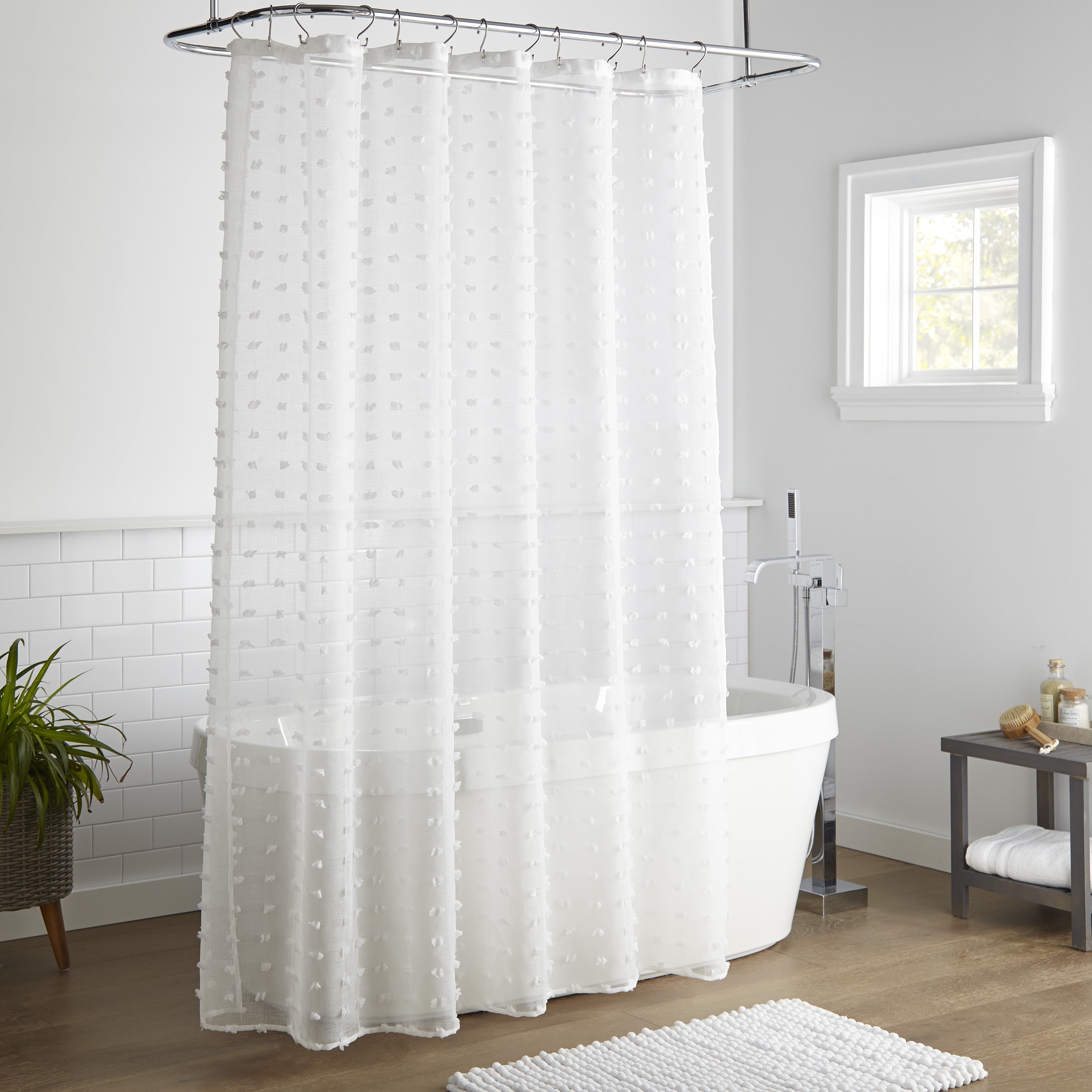 Sheer Fabric Shower Curtainnull