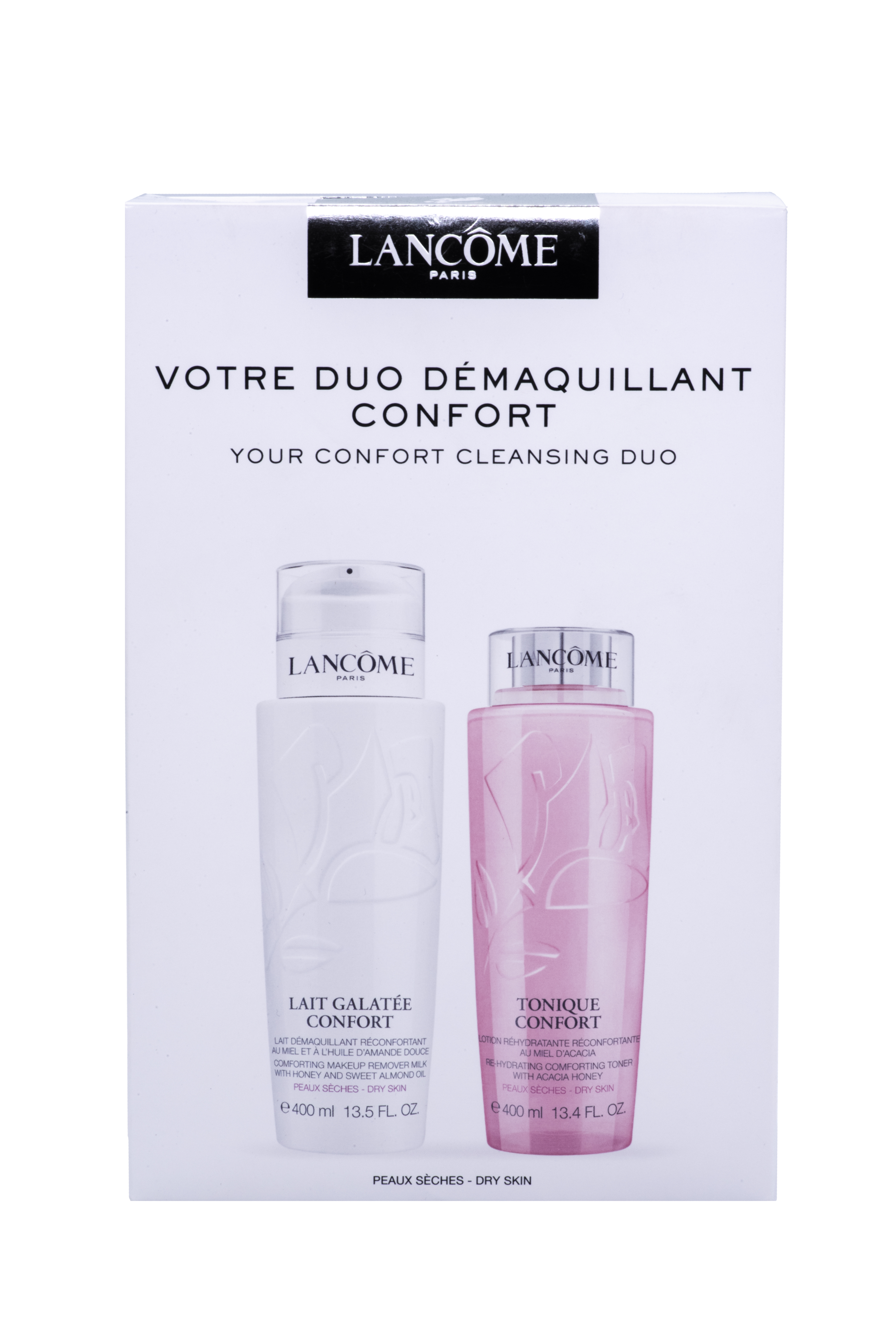 Lancome Confort Duo Box. Removes make-up and moisturizes dry skin. For gently purified skin - image 1 of 2