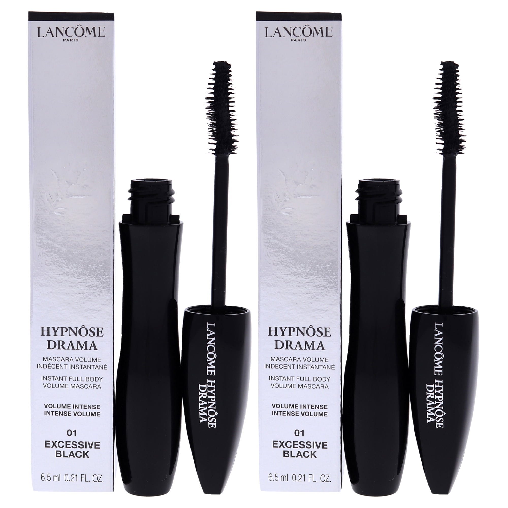 Lancome Hypnose Drama Instant Full Body Volume Mascara - 01 Excessive Black - Pack of 2, 0.21 oz
