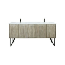 Lancy 72 in W Rustic Acacia Double Bath Vanity, Cultured Marble Top and Faucet Set