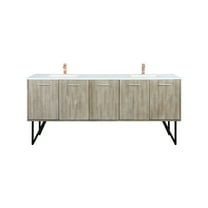 Lancy 80 in W Rustic Acacia Double Bath Vanity, Cultured Marble Top and Faucet Set