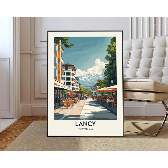 Lancy Geneva Switzerland Poster, Unframed Paper Poster 8x10in