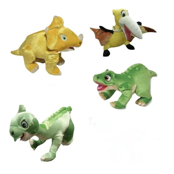 Land Before Time 4 Dinosaur Set Spike Cera Petrie Ducky 12 Plush Soft Stuffed