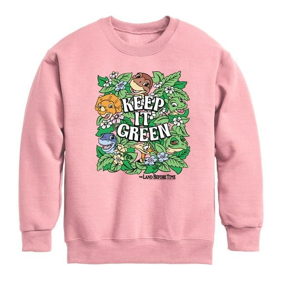 Land Before Time - Keep it Green - Toddler And Youth Crewneck Fleece Sweatshirt