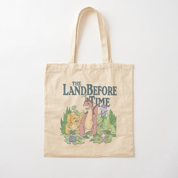 Land Before Time Pastel Dinosaur Friends Cotton Tote Bag Canvas Tote Bag, Family Gift For Mother, Her