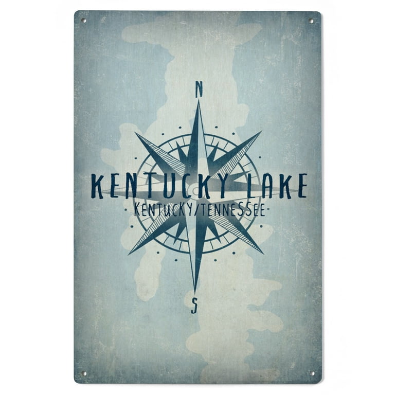 Land Between the Lakes, Kentucky, Lake Essentials, Lake and Compass Birch  Wood Wall Sign (6x9 Rustic Home Decor, Ready to Hang Art)