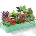 thumbnail image 1 of Land Guard 6×3×1ft Rectangle Galvanized Metal Raised Garden Bed, Metal Planter Kit Box Outdoor for Deep-Rooted Vegetables, Flowers, Green and Herbs, Lime Green, 1 of 8