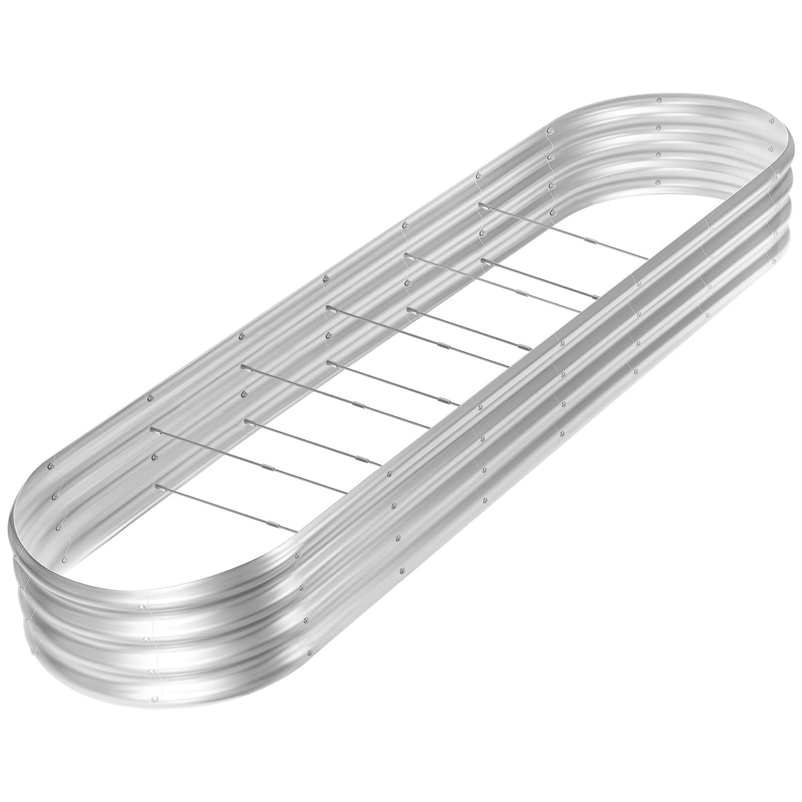 Land Guard 8ft Galvanized Raised Garden Bed Kit, Raised Garden Boxes