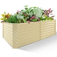 thumbnail image 1 of Land Guard 8x4x2ft Raised Rectangle Garden Beds Outdoor，Galvanized Metal Planter Box for Vegetables - Cream Yellow, 1 of 8