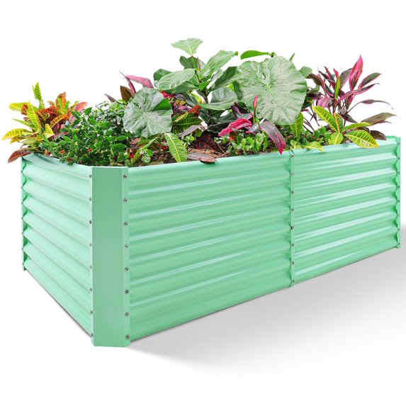 Land Boxed Land Guard 8x4x2ft Raised Rectangle Garden Beds Outdoor,Galvanized ...