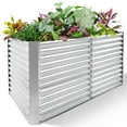 thumbnail image 1 of Land Guard 8x4x3ft Raised Rectangle Garden Beds Outdoor, Easy Assembly Durable Deep Raised Garden Bed 3ft Tall, Galvanized Metal Planter Box for Vegetables,Starlight Silver, 1 of 7
