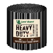 Land Guard Corrugated Garden Edging Border, 10 x 50 Landscape Paver Edging, Tall Landscape Edging, Fence for Garden, Flower Bed, Lawn and Landscape Edging Glossy Black