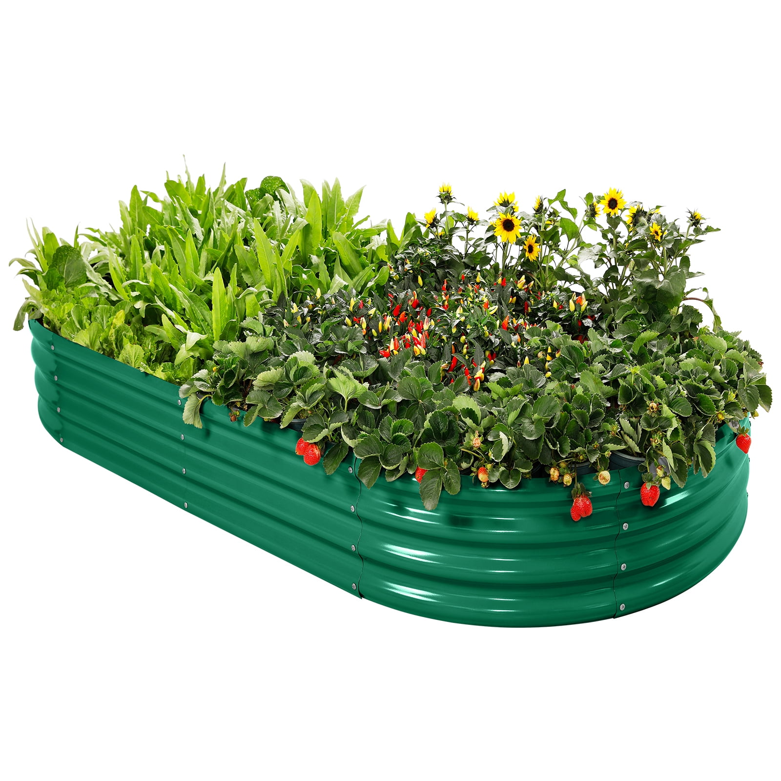 Land Guard Galvanized Planter Raised Beds, 6×3×1ft Galvanized Water