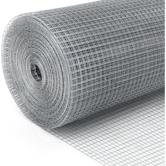 Land Guard Hardware Cloth 1/2 Inch 48inx200ft 19 Gauge Square chicken Wire Fence Mesh Roll Plant Supports Poultry Netting Cage Snake Fence(Sliver)