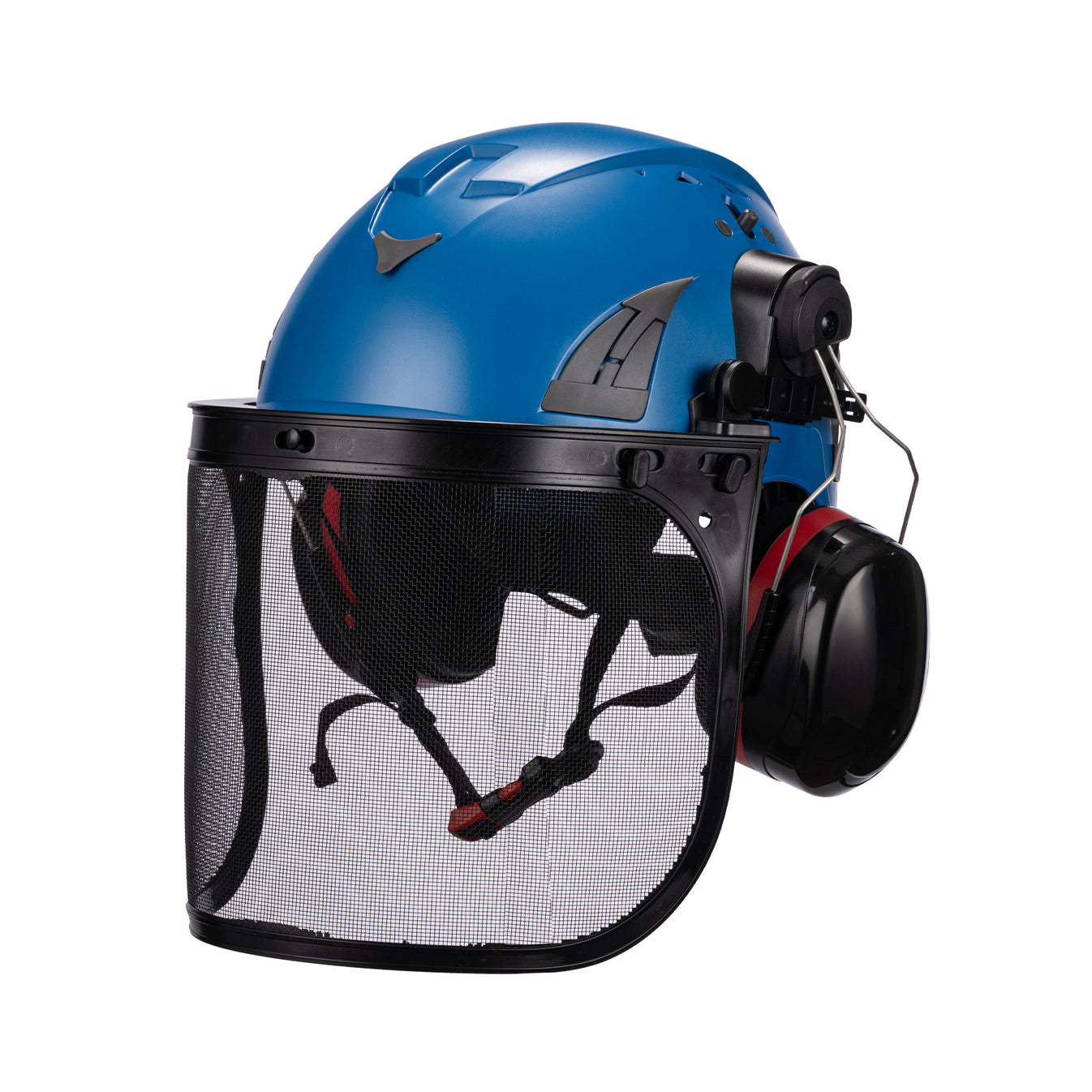 Land Helemts AeroPro ArborKit - Type 1 Class C Forestry Safety Kit - Includes Earmuffs, Faceshield & Safety Helmet - ANSI/ISEA Z89.1 - Blue