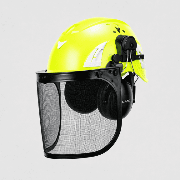 Land Helemts AeroPro ArborKit - Type 1 Class C Forestry Safety Kit - Includes Earmuffs, Faceshield & Safety Helmet - ANSI/ISEA Z89.1 - Lime Green