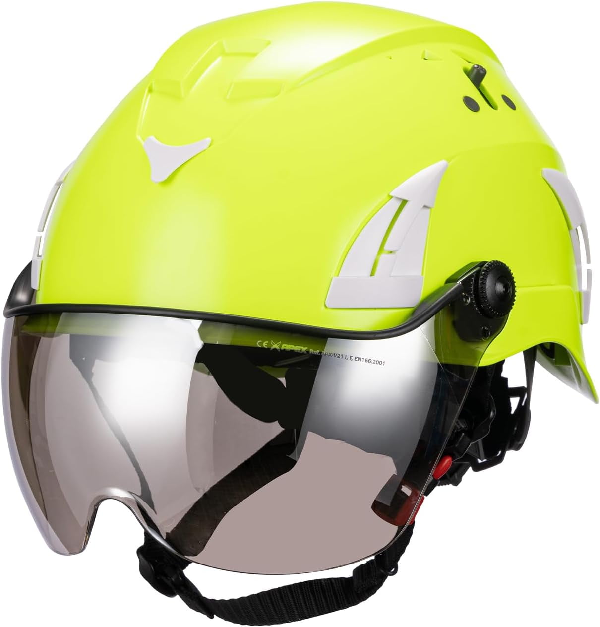 Land Helmets AeroPro Arborist Safety Helmet with Visor – ANSI Z89.1 Type 1 Class C Vented - Hard Hat for Fall Protection, Arborist & Technical Rescue - Green with Smoke Visor