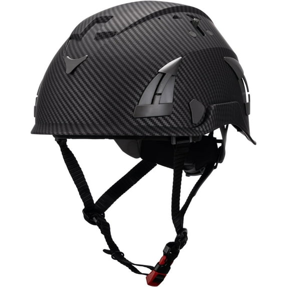 Land Helmets AeroPro Safety Helmet - ANSI/ISEA Z89.1 + EN 12492/EN 397 Type 1 Class C Vented - OSHA Approved - Helmets for Arborists, Contractors, and Rescue Teams - Carbon Fiber