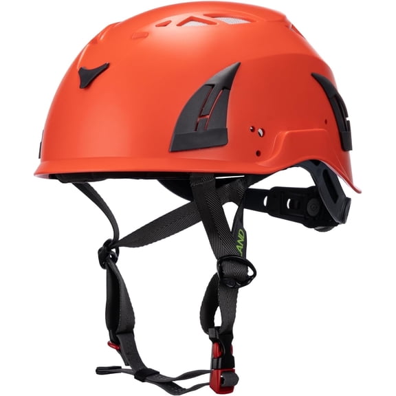 Land Helmets ClimbPro Helmet EN 12492 Vented for Rock Climbing – Durable, Lightweight Shell, Adjustable Chin Strap, Perfect for Outdoor Adventure with Universal Accessory Slots (Red)