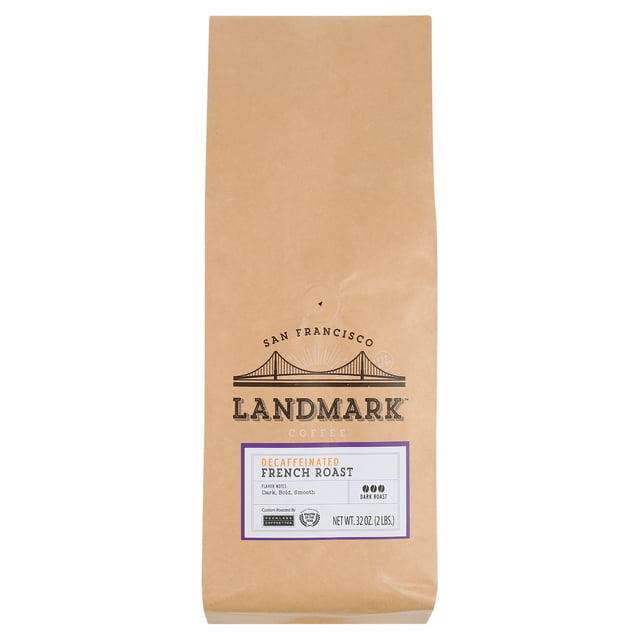 Land Mark Coffee Beans Decaf French Roast, 32.0 OZ