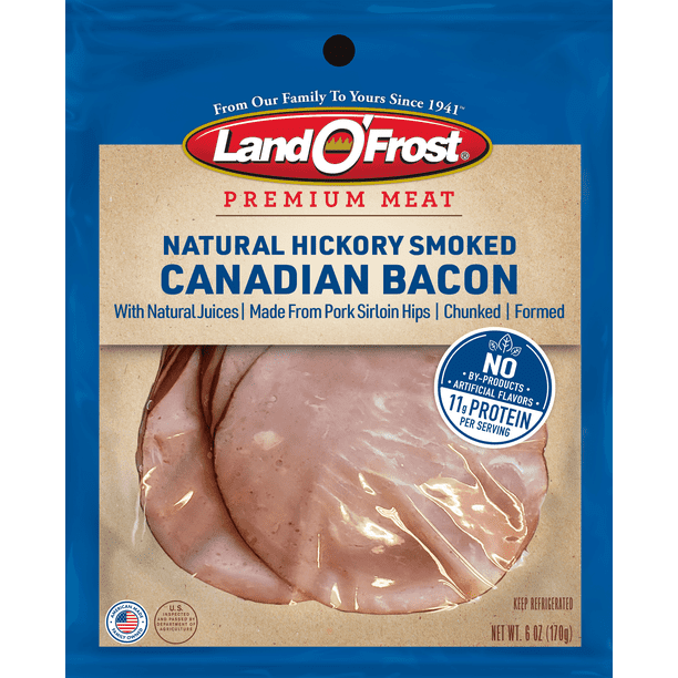 Land O' Frost Hickory Smoked, Canadian Bacon, Vacuum Sealed Plastic