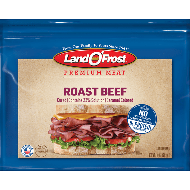 Land O' Frost Premium Beef Roast Meat, Deli Meat, 10 oz, Thinly Sliced